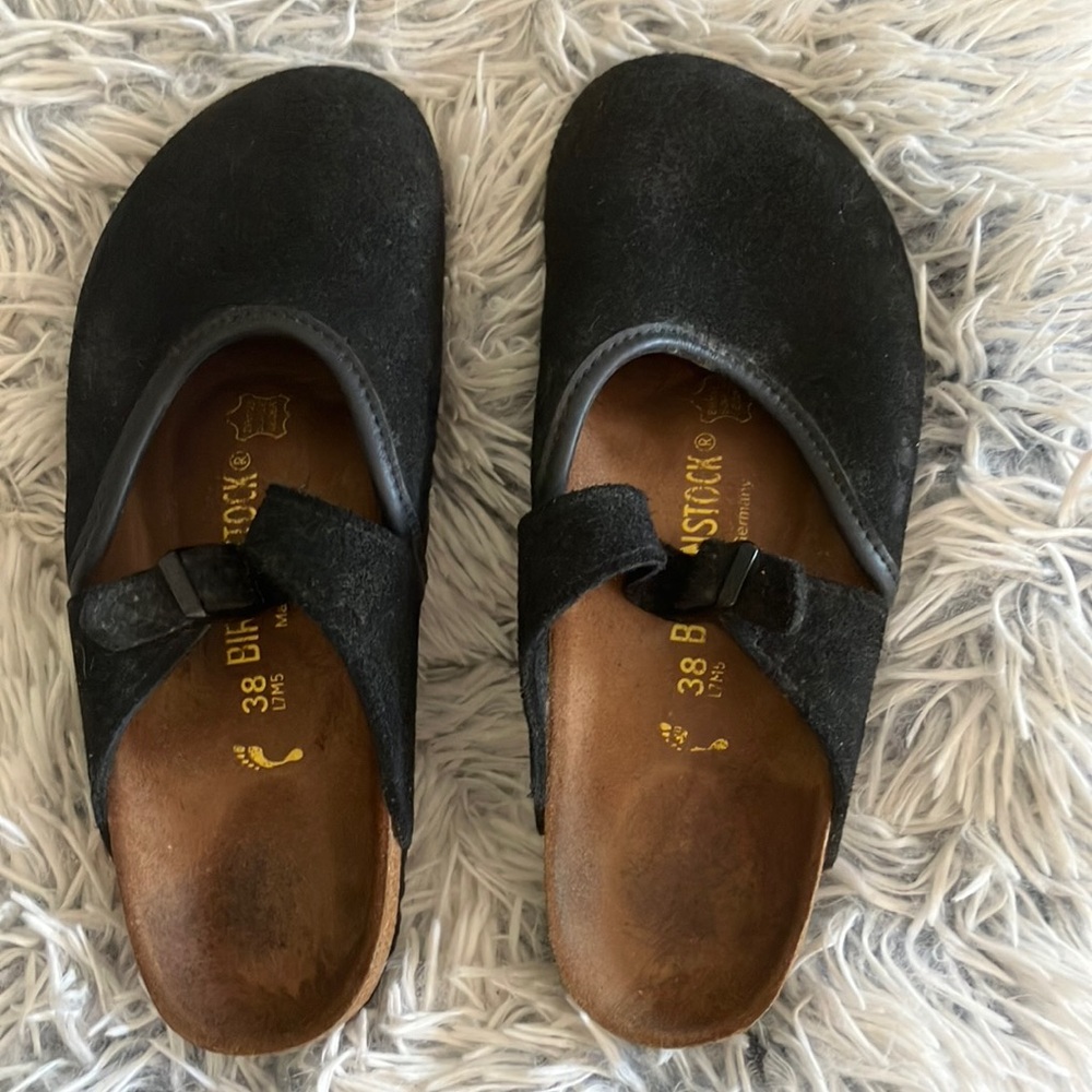 Birkenstock Black Suede Slip-Ons